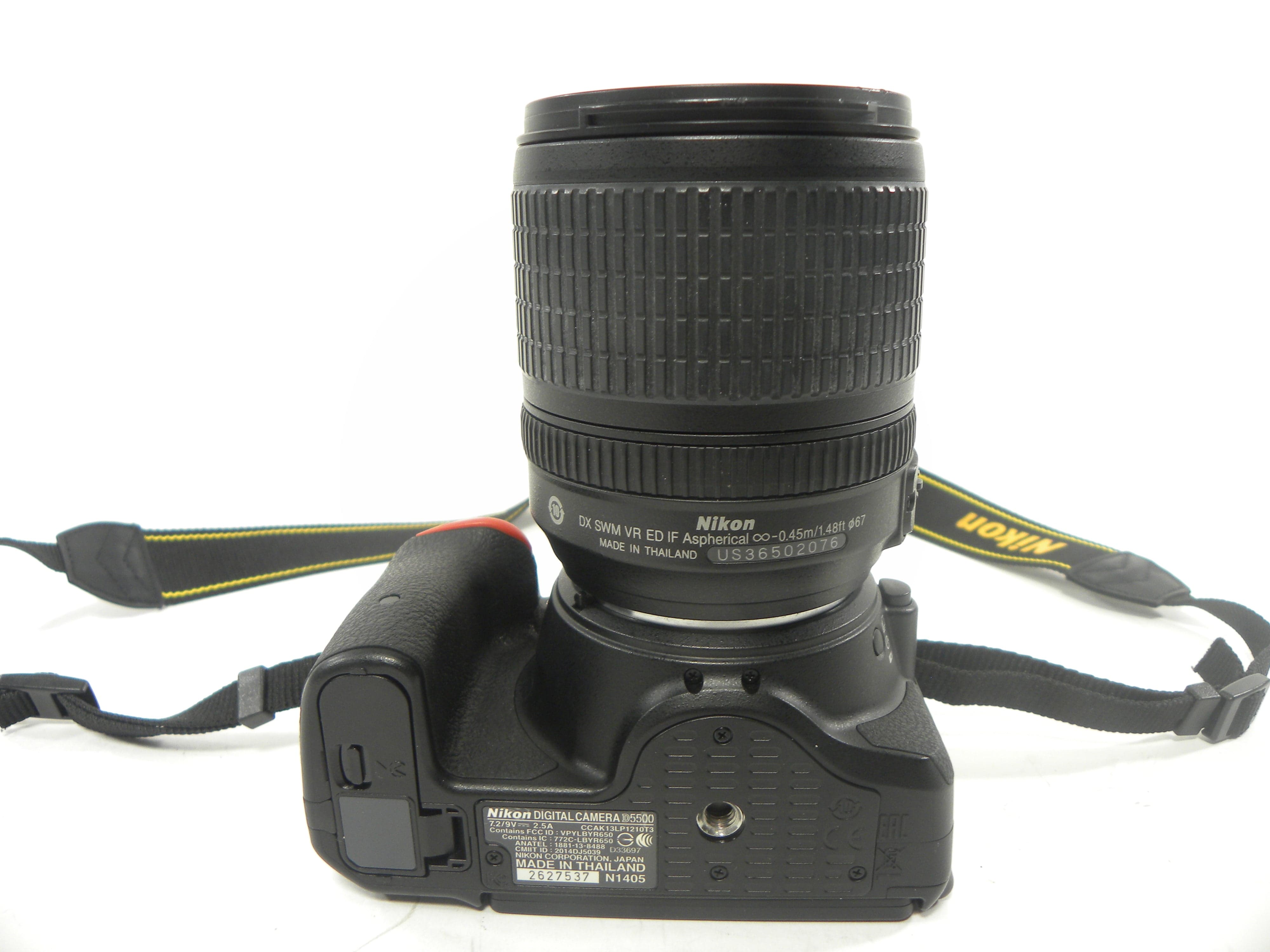 Nikon D5500 24.1mp Digital SLR w/Nikkor AF-S 18-105mm S/C 3,777