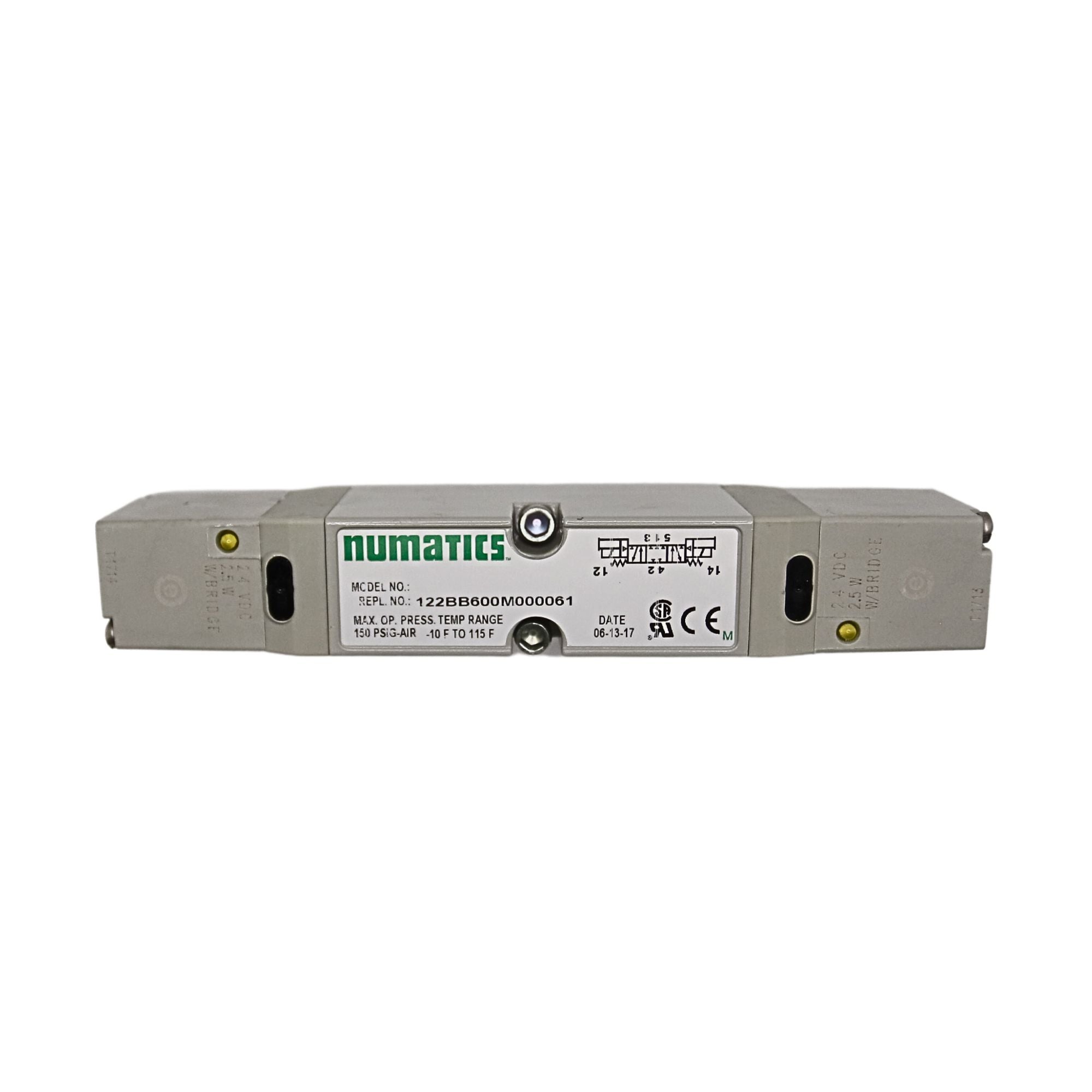Numatics | Aventics Solenoid Pilot Valve 2012 Series 4/3 blocked CTR 24VDC | 122BB600M000061