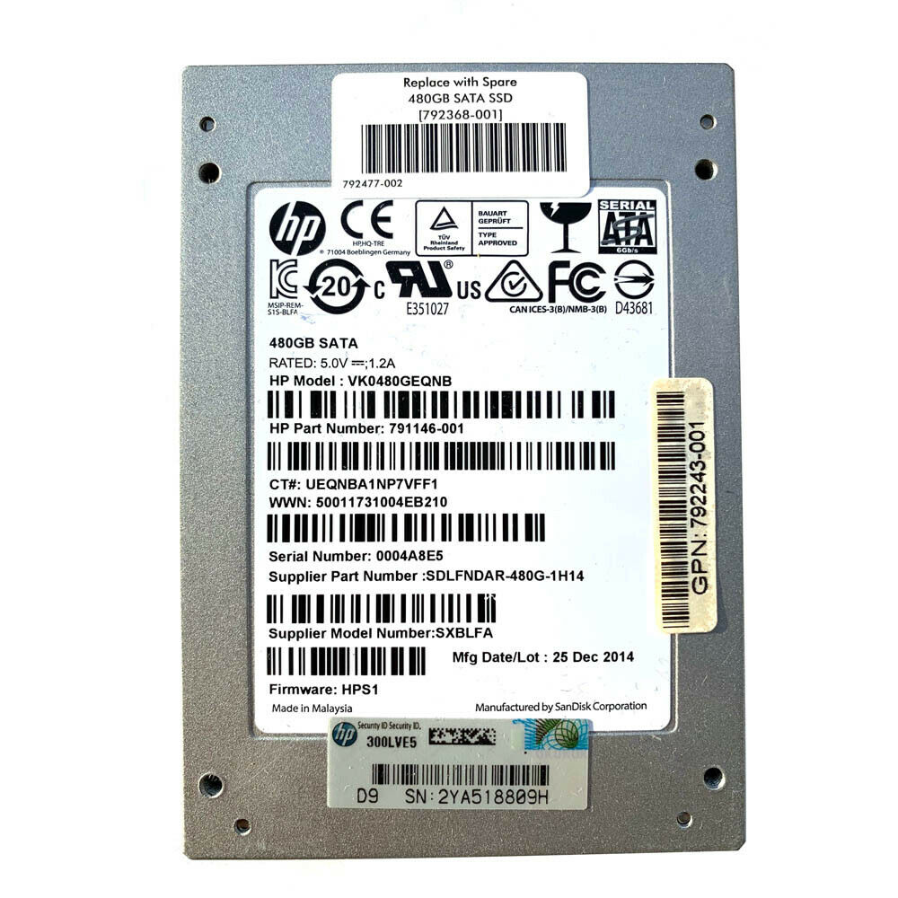 P47323-B21 HPE S4620 480GB SATA 6Gbps Mixed Use 2.5-Inch Solid State Drive for G8/G10 Server