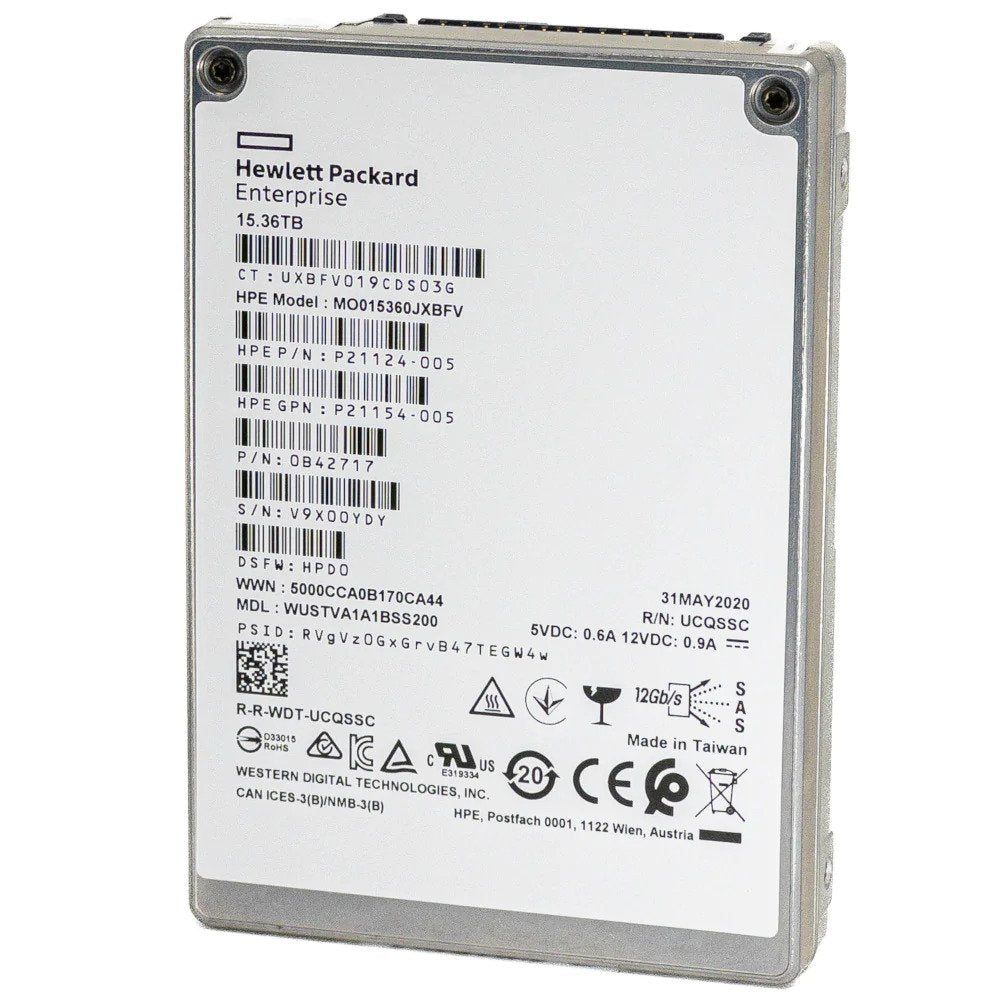 P49044-H21 HPE 15.36TB SAS 12Gbps Read Intensive 2.5-Inch Solid State Drive with Smart Carrier for G10 Server