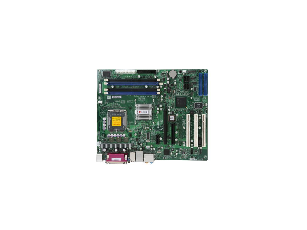 Supermicro PDSBA+ Intel Core 2 Duo Intel G965 Socket LGA775 FSB1066MHz 4DDR2 SATA Video Audio Gb LAN 3PCI ATX Server Motherboard