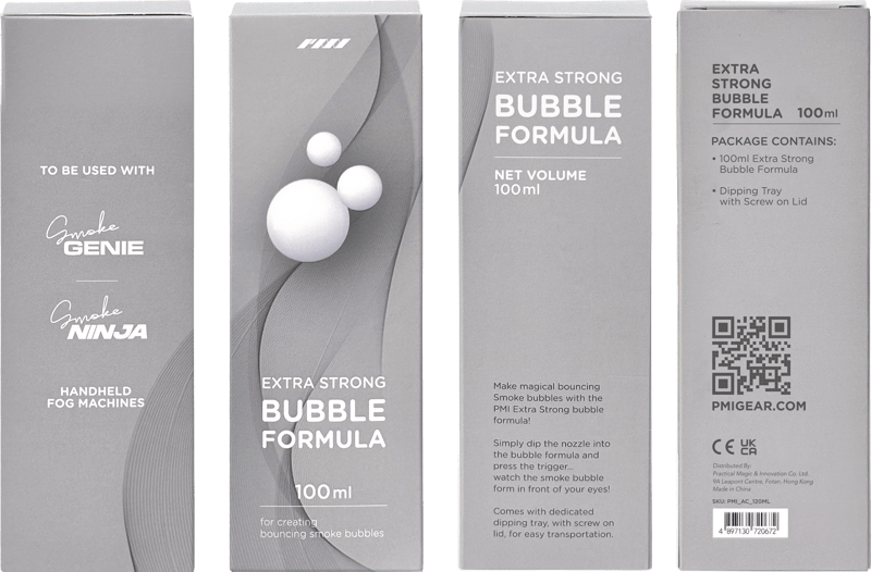 PMI 100ml Bubble Solution (Refill Only) for SmokeNINJA & SmokeGenie