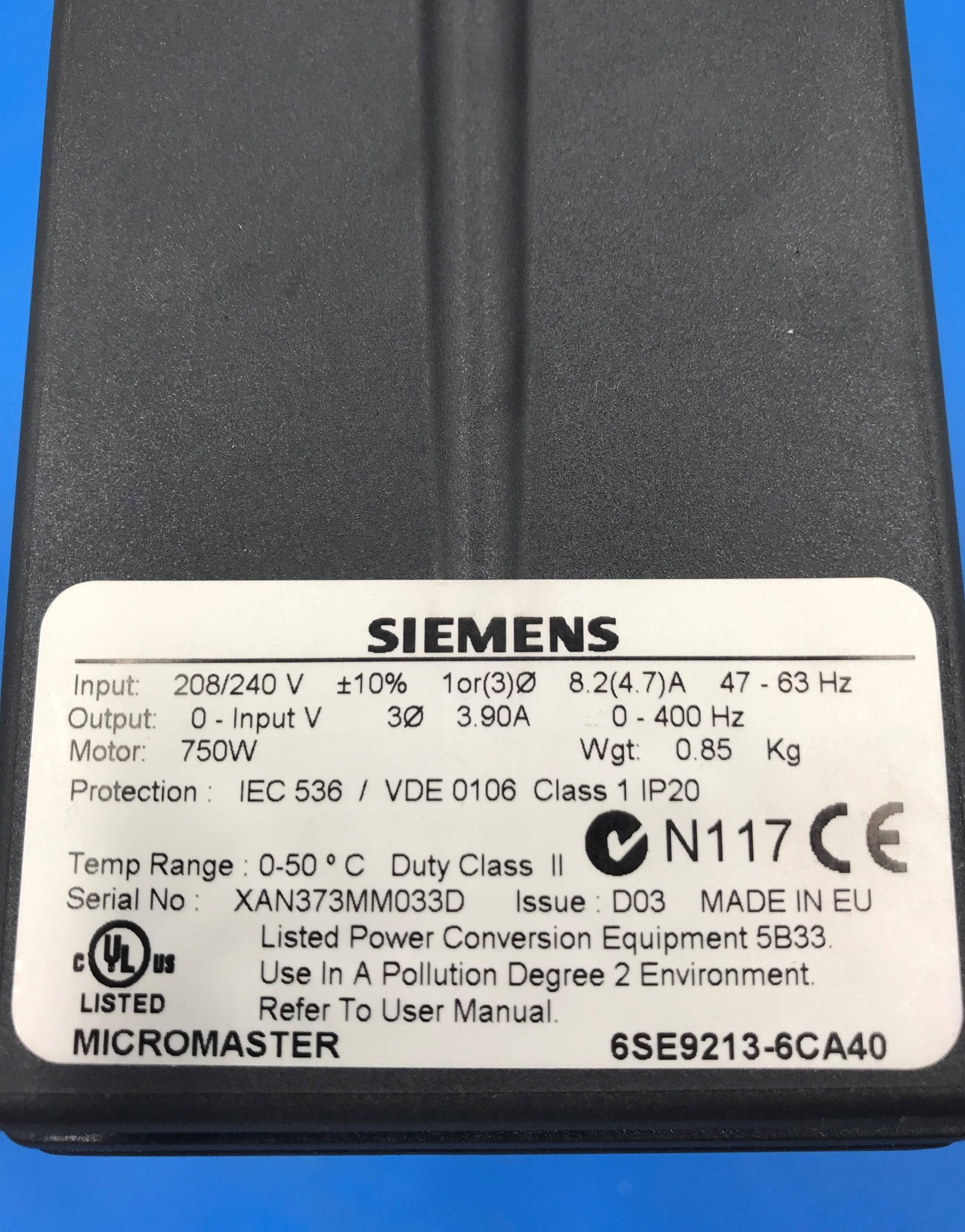 POWER CONVERTER/FREQ NVERTER (6SE9213 CA40 Siemens