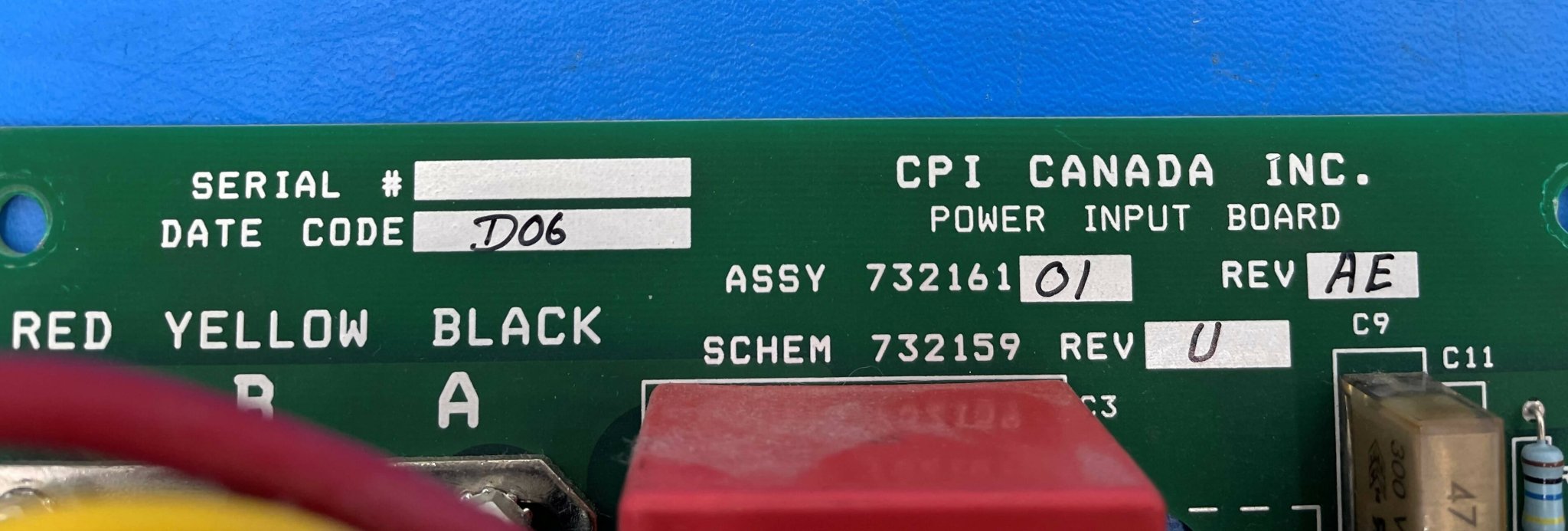 Power Input Board (732161 01 REV AE) CPI