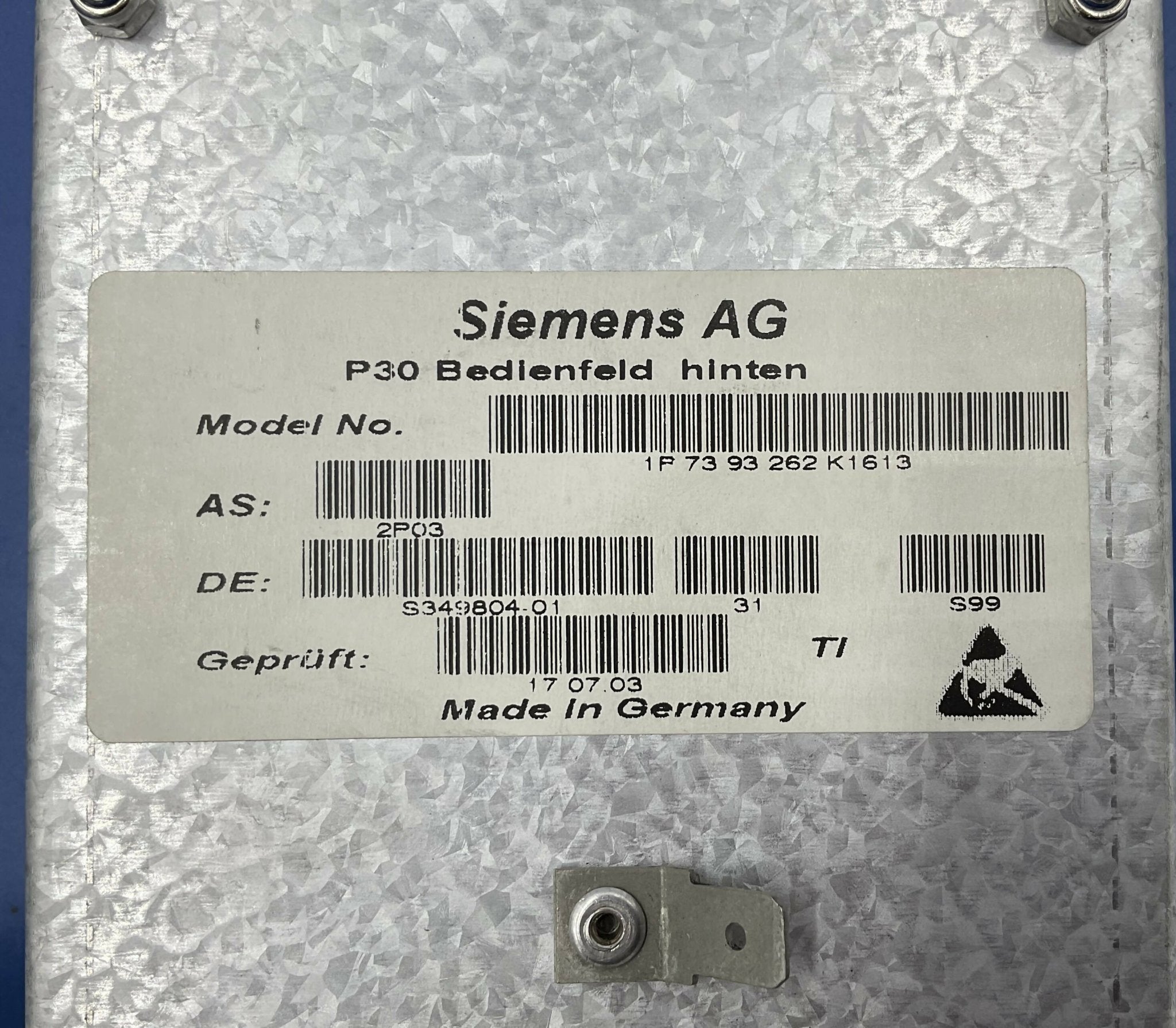 Siemens 7393262 - Rear Control Panel Assembly Unit Connector | Alo Tech Solutions