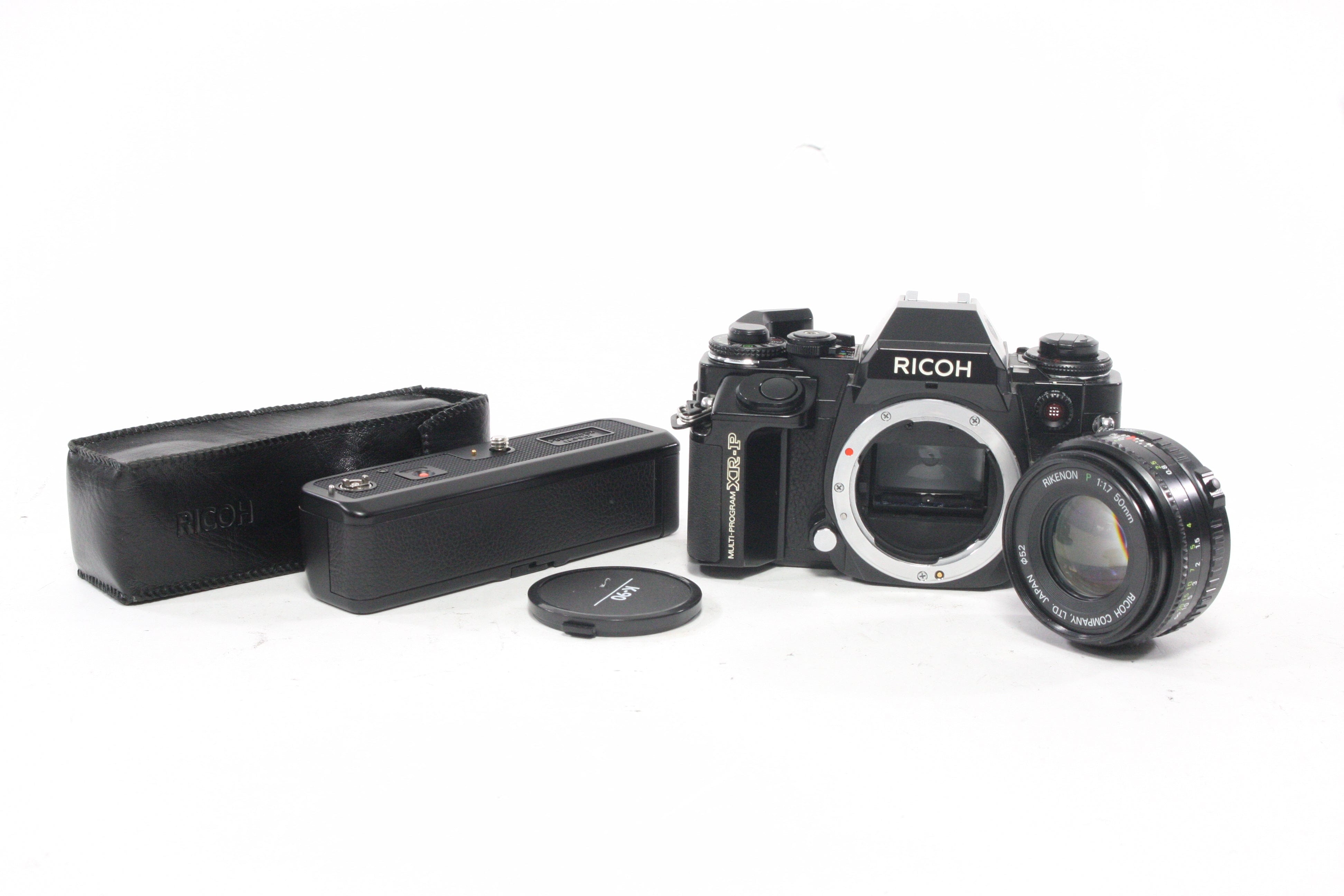 Ricoh Multi-Program XR-P 35mm Camera SLR with 50mm f/1.7 P and Power Winder