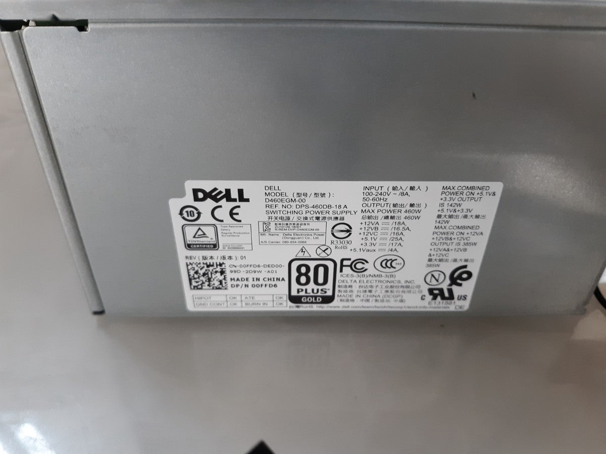 Dell D460EGM-00 DPS-460DB-18 A 00FFD6 460W 80Plus Gold Power Supply