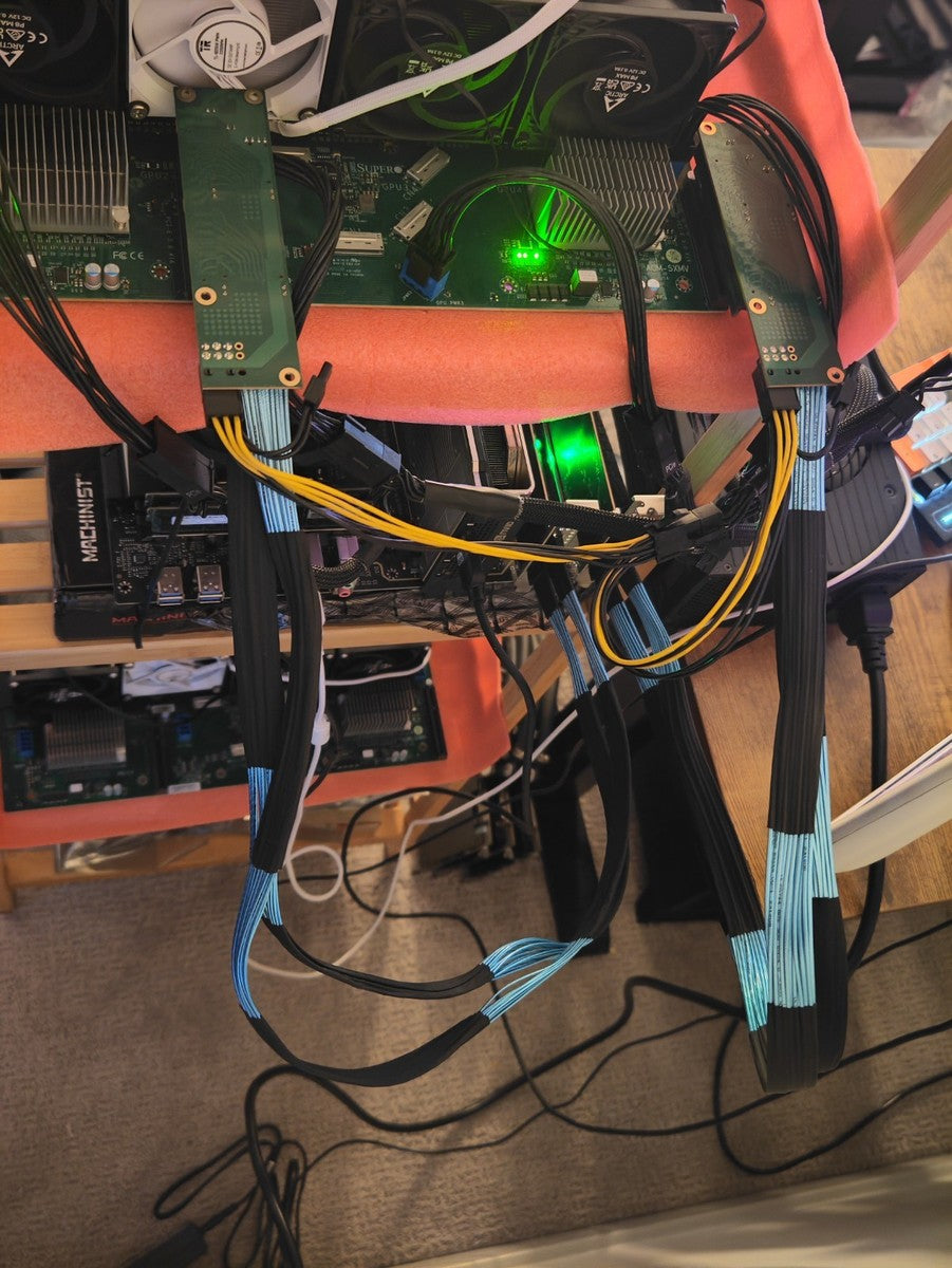 Custom 4x NVIDIA TESLA V100 16GB SXM2 to 2x PCIe x16 64G VRAM AI Compute Node