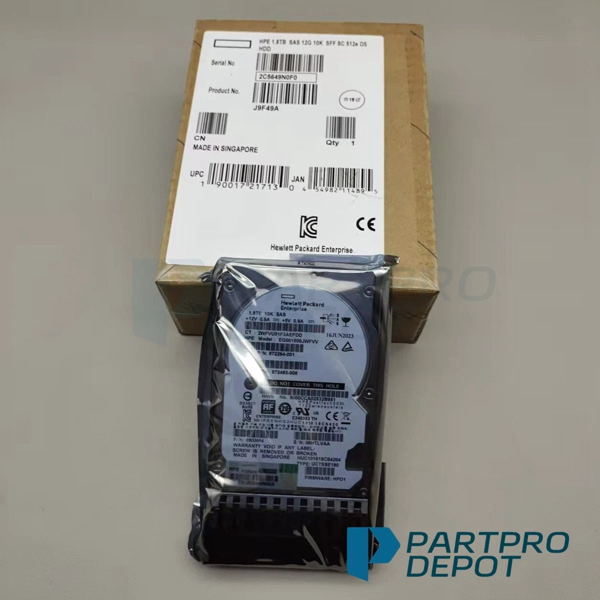 New HPE J9F49A 787649-001 MSA 1.8TB 2.5" SAS 10K 12G SFF BC HDD Hard Drive