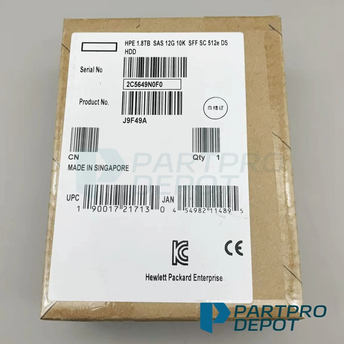New HPE J9F49A 787649-001 MSA 1.8TB 2.5" SAS 10K 12G SFF BC HDD Hard Drive