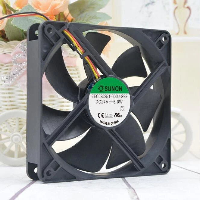 1 PCS SUNON Fan EEC0252B1-000U-G99 DC24V 5.0W 12025 12CM 3 wire cooling fan|256599872106