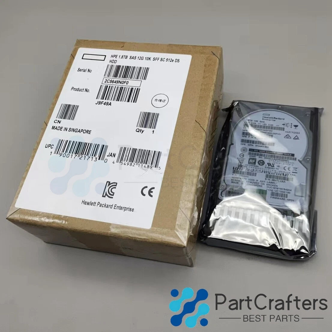 HPE J9F49A MSA 1.8TB 2.5" SAS 10K 12G SFF BC HDD Hard Drive 787649-001
