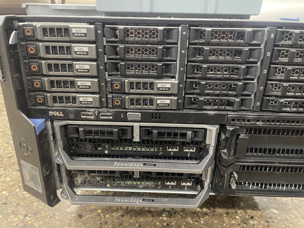 Dell PowerEdge VRTX 25x2.5" Bay Chassis 2x (M630 Blade 1xGold 6128 CPU 64GB RAM