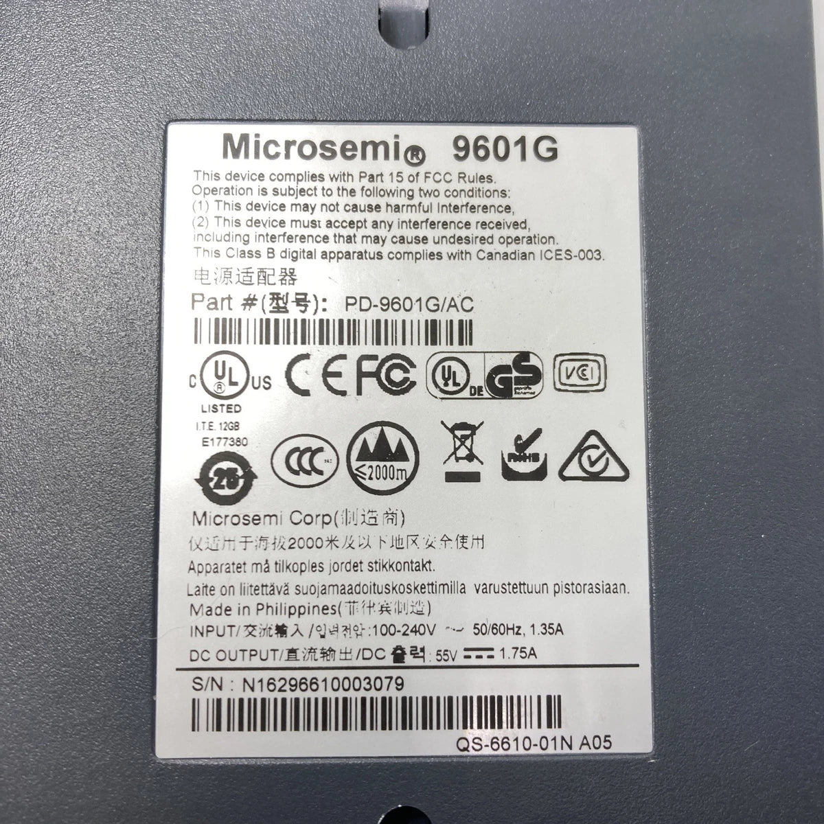 MICROSEMI PD-9601G/AC POWER OVER ETHERNET (PoE