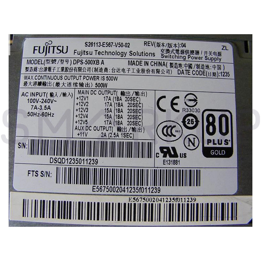 FUJITSU S26113-E567-V50-02 DPS-500XB A Server Power Supply
