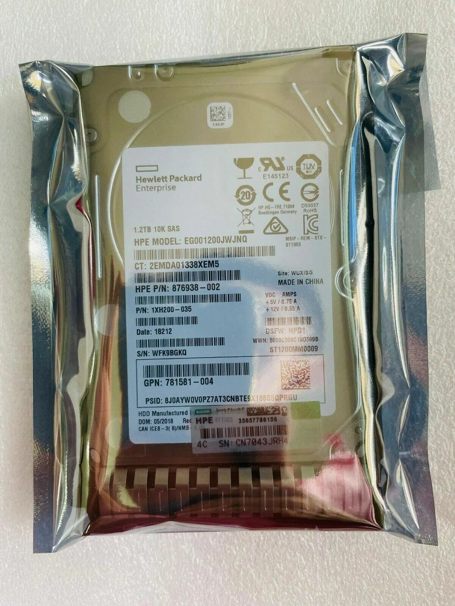 HP 781518-B21 1.2TB 12G SAS 10K 2.5" SFF SAS HDD 781578-001 New