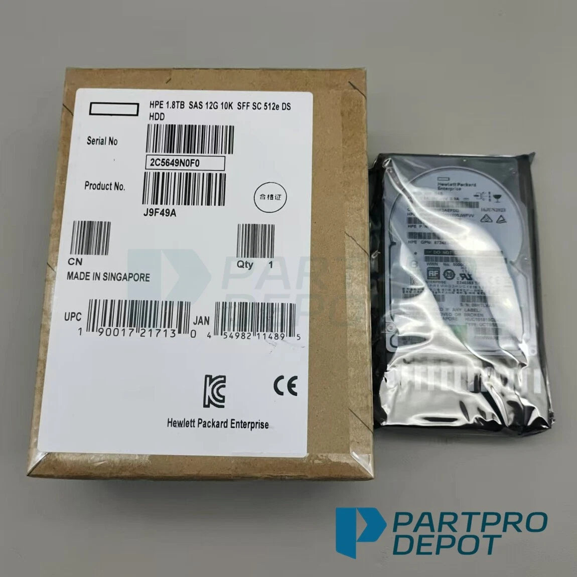 New HPE J9F49A 787649-001 MSA 1.8TB 2.5" SAS 10K 12G SFF BC HDD Hard Drive
