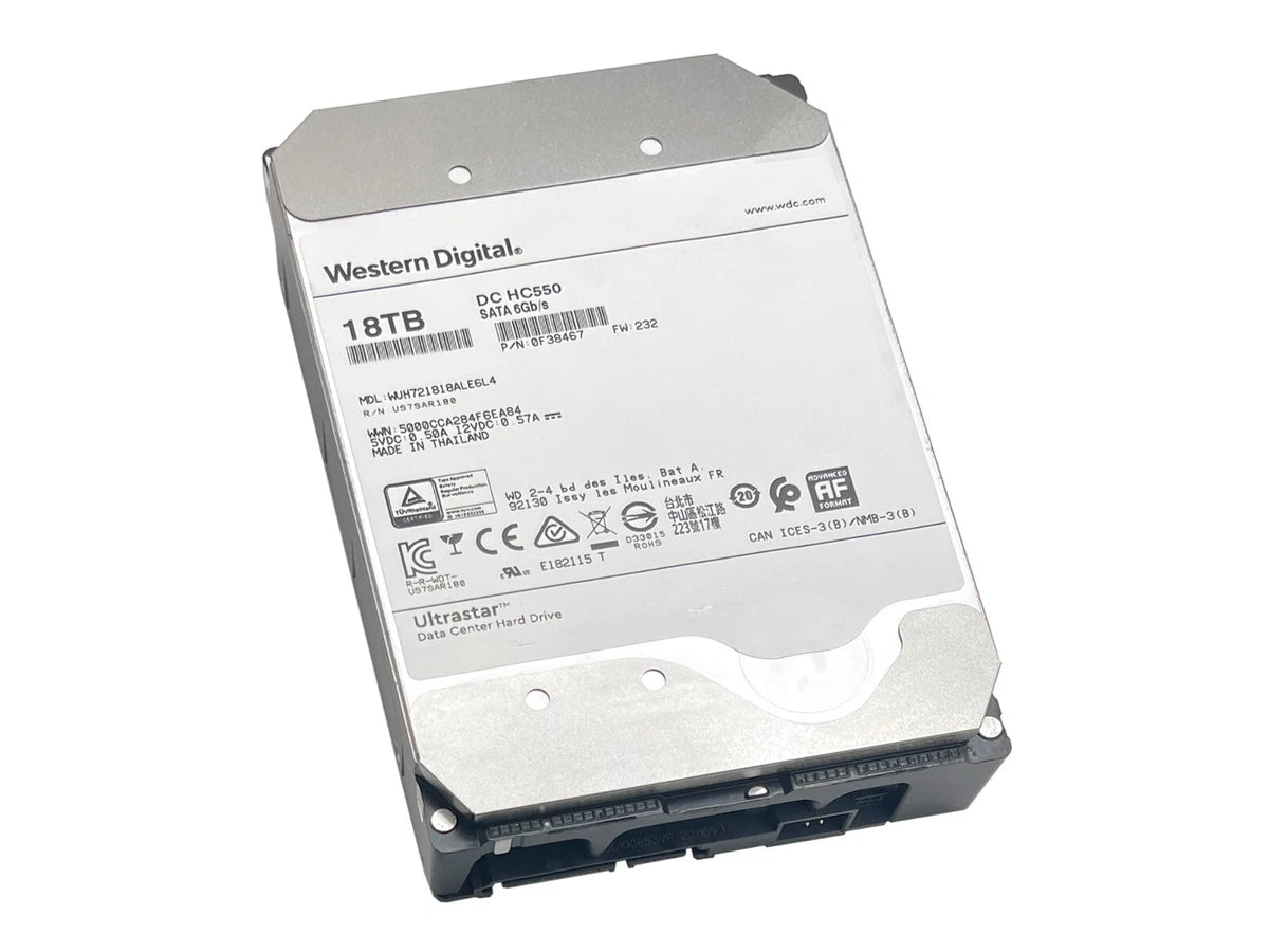 WD Ultrastar DC HC550 18TB SATA 6G 3.5" 7200RPM Enterprise HDD - WUH721818ALE6L4