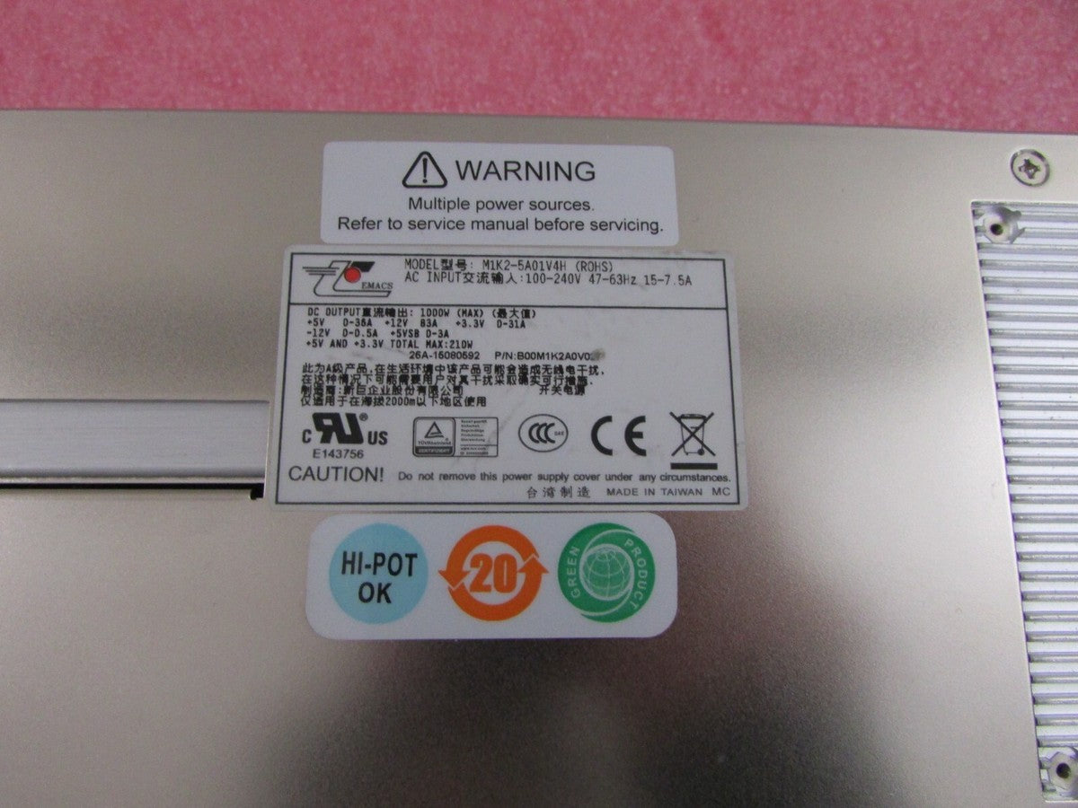 Zippy EMACS M1K2-5A01V4H 1U Redundant Form 1000W 2x M1K-2A00V Modules PWR System