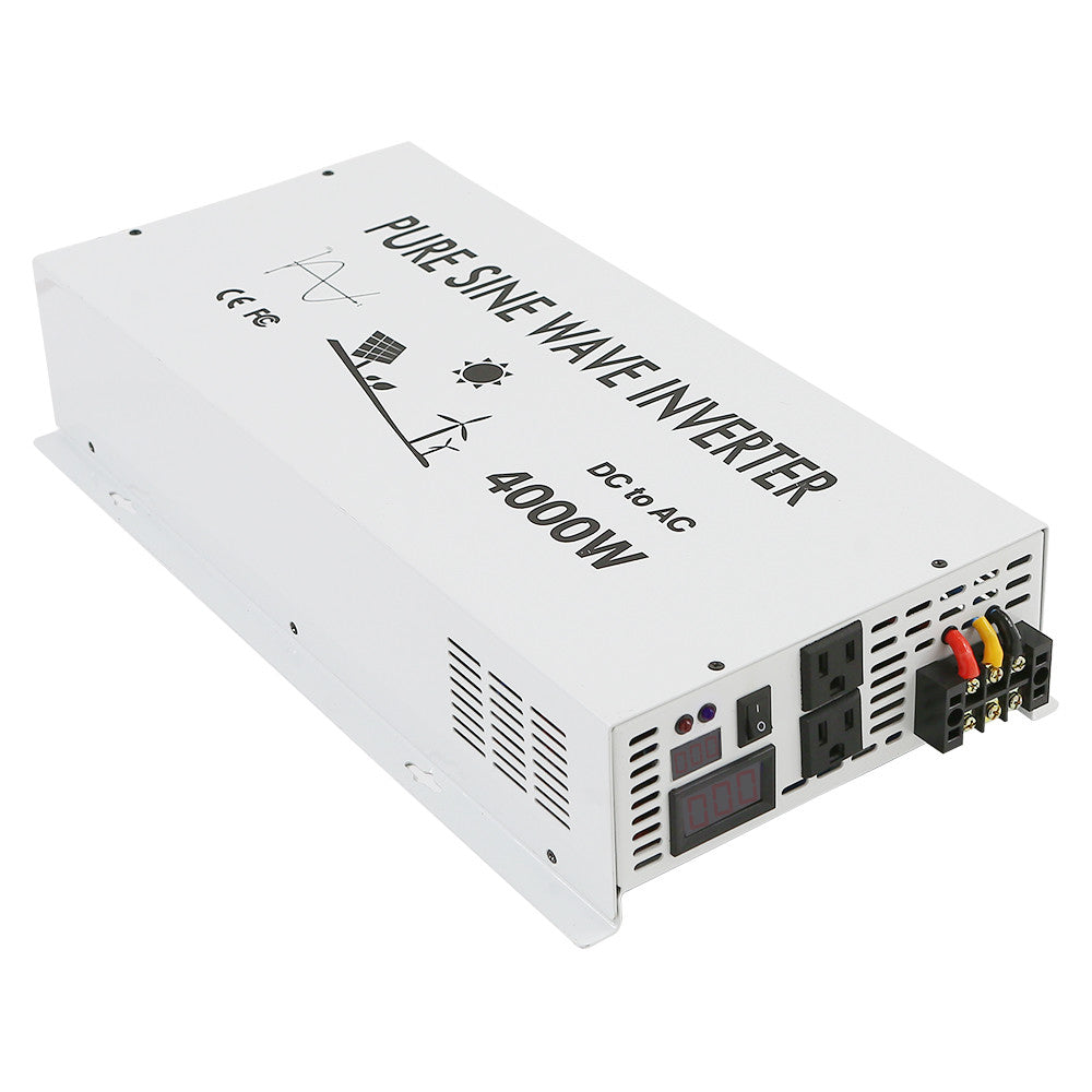 Pure Sine Wave Inverter 12V to 120V Power 4000W Solar Home Motor Off Grid System