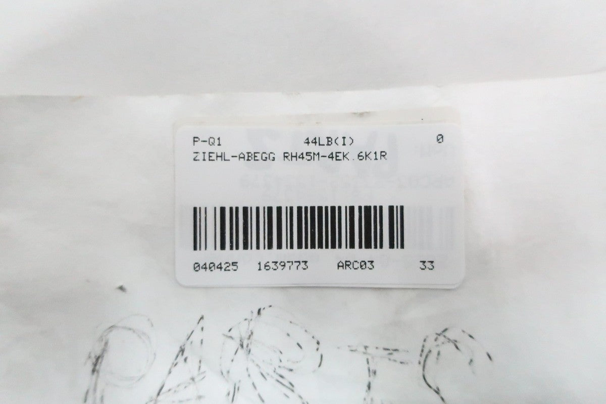 Ziehl-abegg RH45M-4EK.6K1R Centrifugal Fan 1510rpm 1.35kw 230v-ac