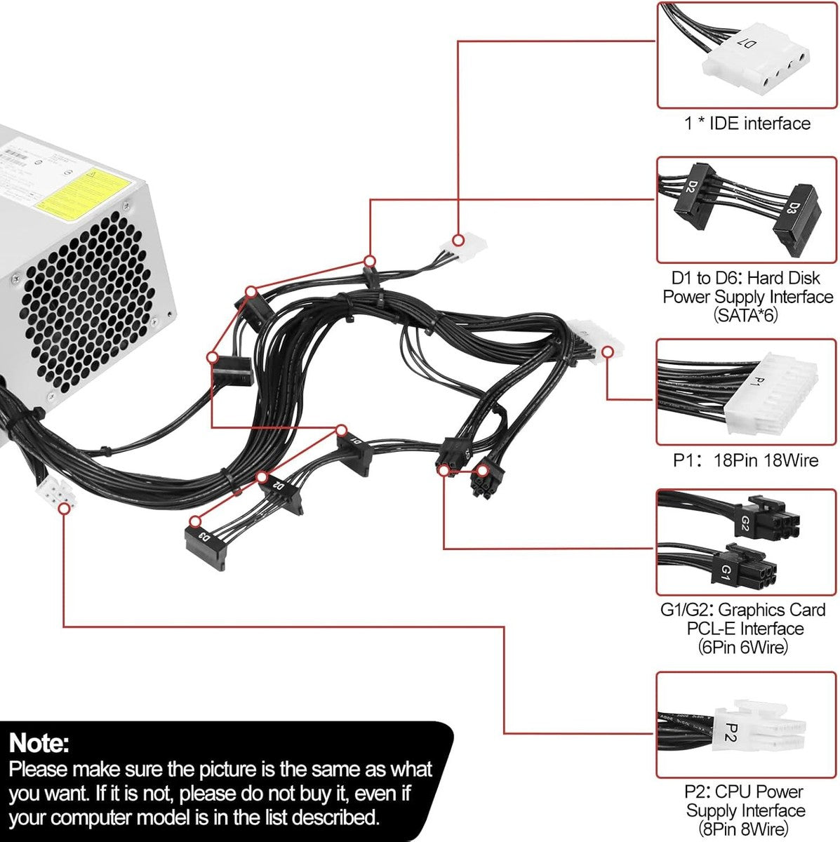 DPS-600UB A 600W Power Supply For HP Z420 632911-001 623193-001 632911-003
