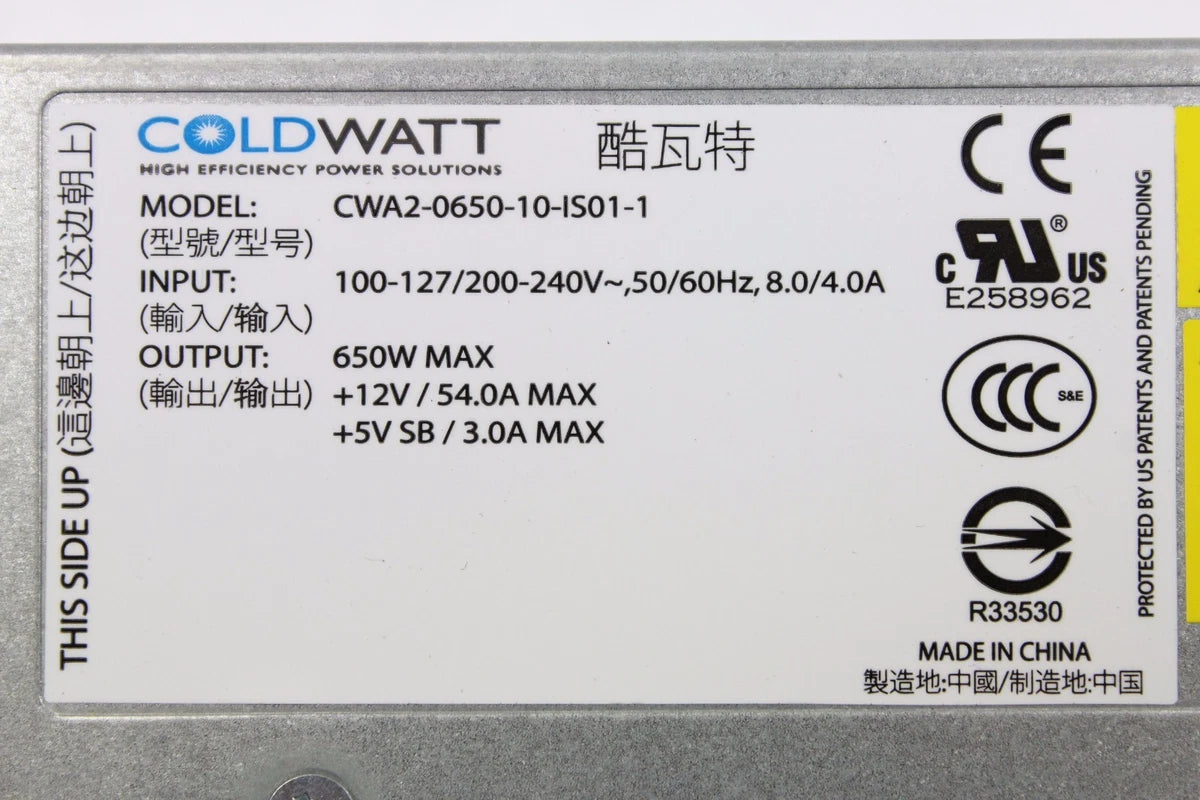 EMC ISIL051-0003-01 CWA2-0650-10-IS01-1 650W ISILON Redundant PSU Power Supply