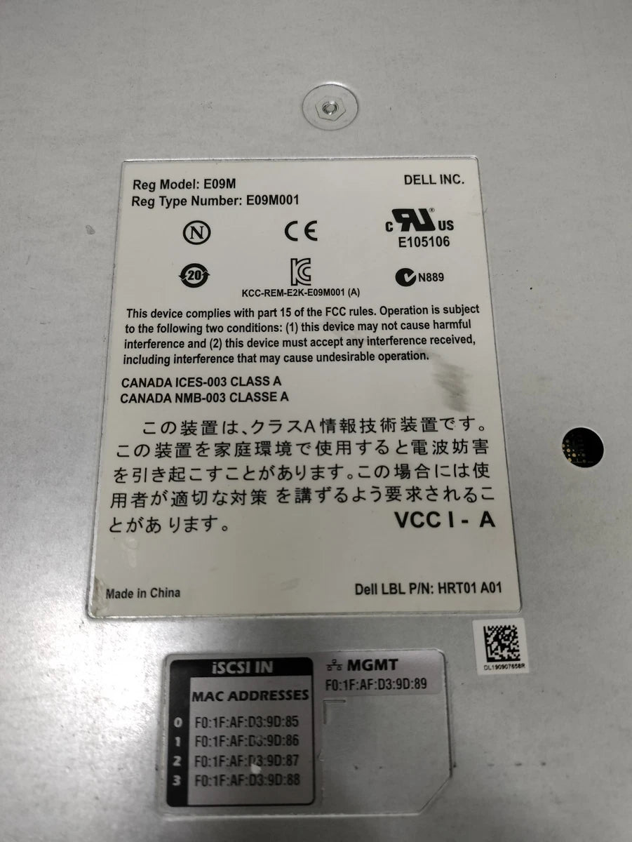 Dell EqualLogic Type 11 Control Module E09M001 E09M HRT01 A01