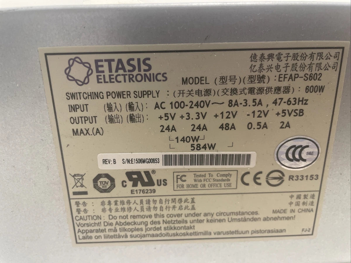 Etasis EFAP-S702 600W 2U Switching Power Supply 100-240V 8-3.5A