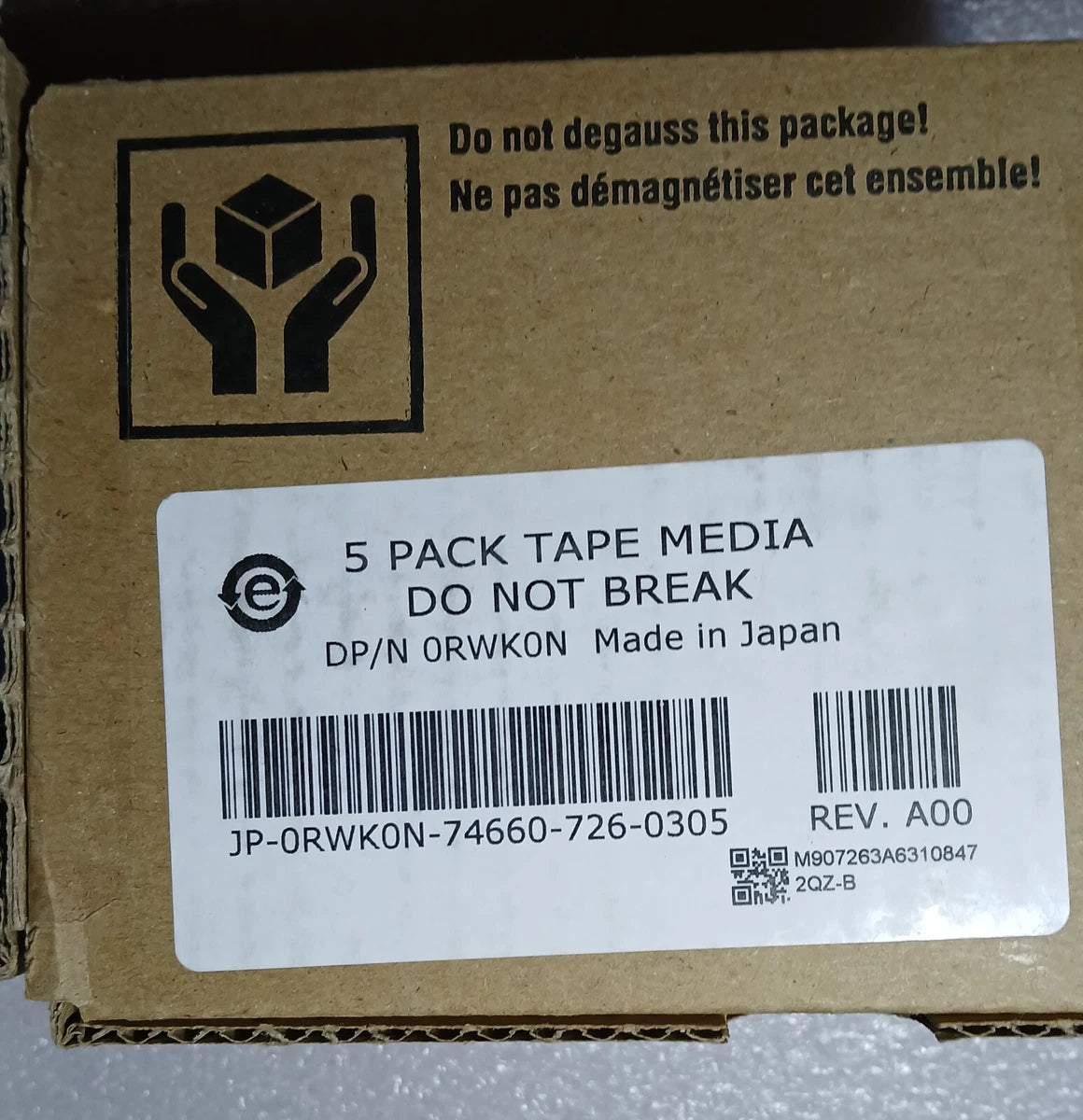 Dell 3W22T LTO-6 Tape Media, P/N 03W22T (Qty. 5 Piece 5 pack LTO6 0RWK0N