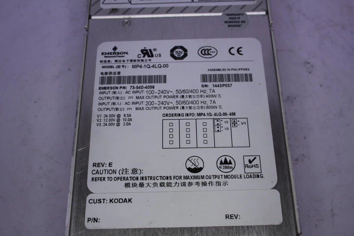 Astec Emerson MVP Series MP4-1Q-4LQ-00 Modular Switching Power Supply 12V 24V