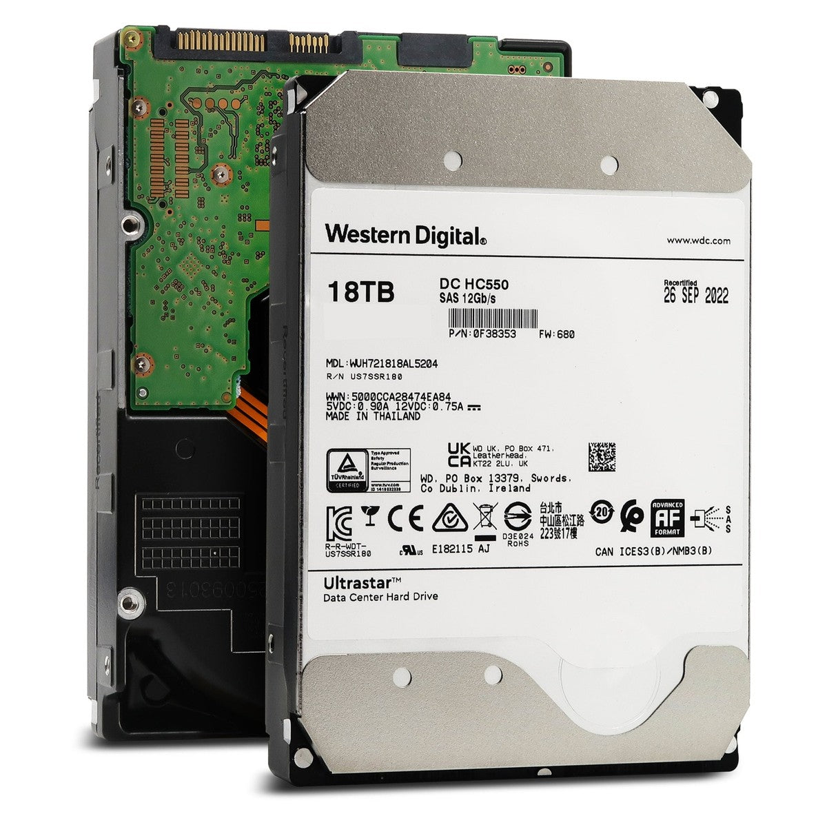 WUH721818AL5204 WD Ultrastar DC HC550 18TB 7.2K SAS 12Gb/s 512MB 3.5in Hdd