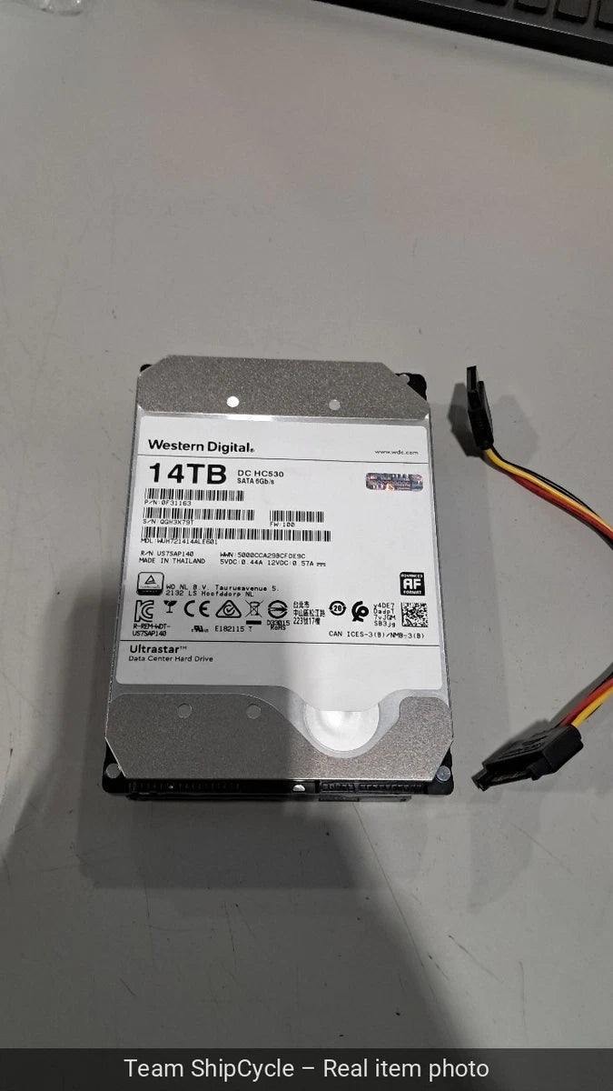 20 WD HC530 WUH721414ALE604 14TB SATA 6G 35 7200RPM Enterprise Hard Driv G2U