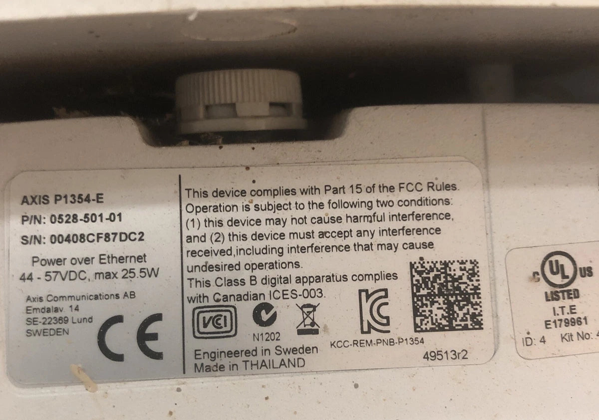 Axis P1354-E HD Outdoor IP Security Camera 0528-501-01 - Working