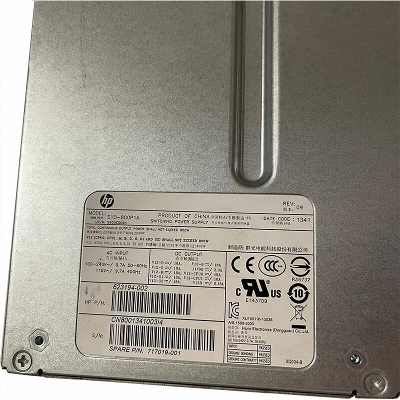 For HP Z620 Workstation 800W Power Supply 717019-001 623194-002 S10-800P1A