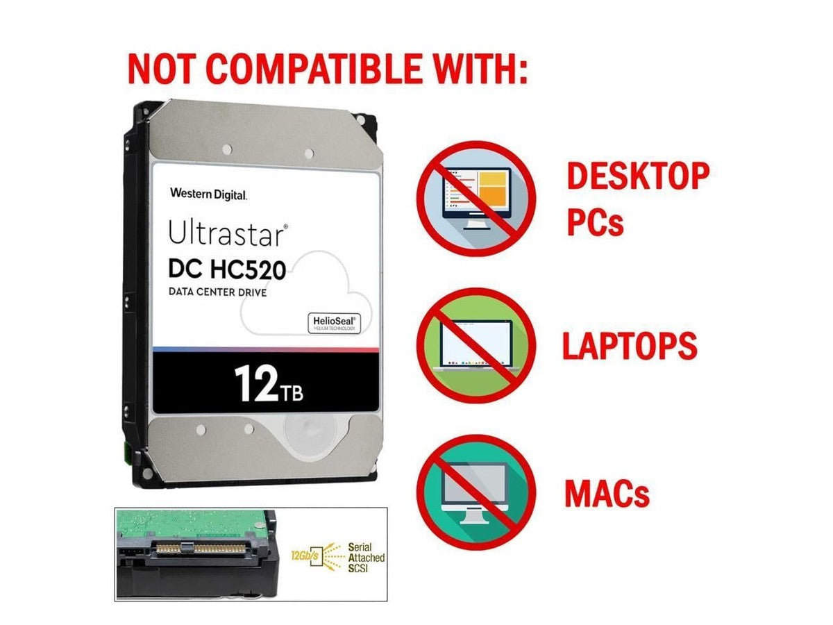 HGST WD Ultrastar DC HC520 HUH721212AL4200 12TB HDD 7200 RPM Model: 0F29560|297410015468