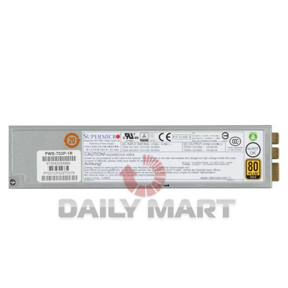SUPERMICRO PWS-703P-1R Power Supply 750W