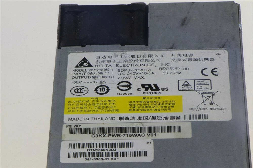 ONE C3KX-PWR-715WAC Power Supply for 3750-X/3560-X Cisco
