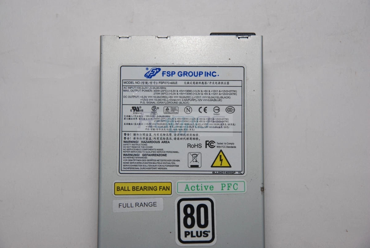 FSP270-60LE FSP Power Supply 270 Watt Mini ITX / Flex ATX HTPC 80 Plus 1U