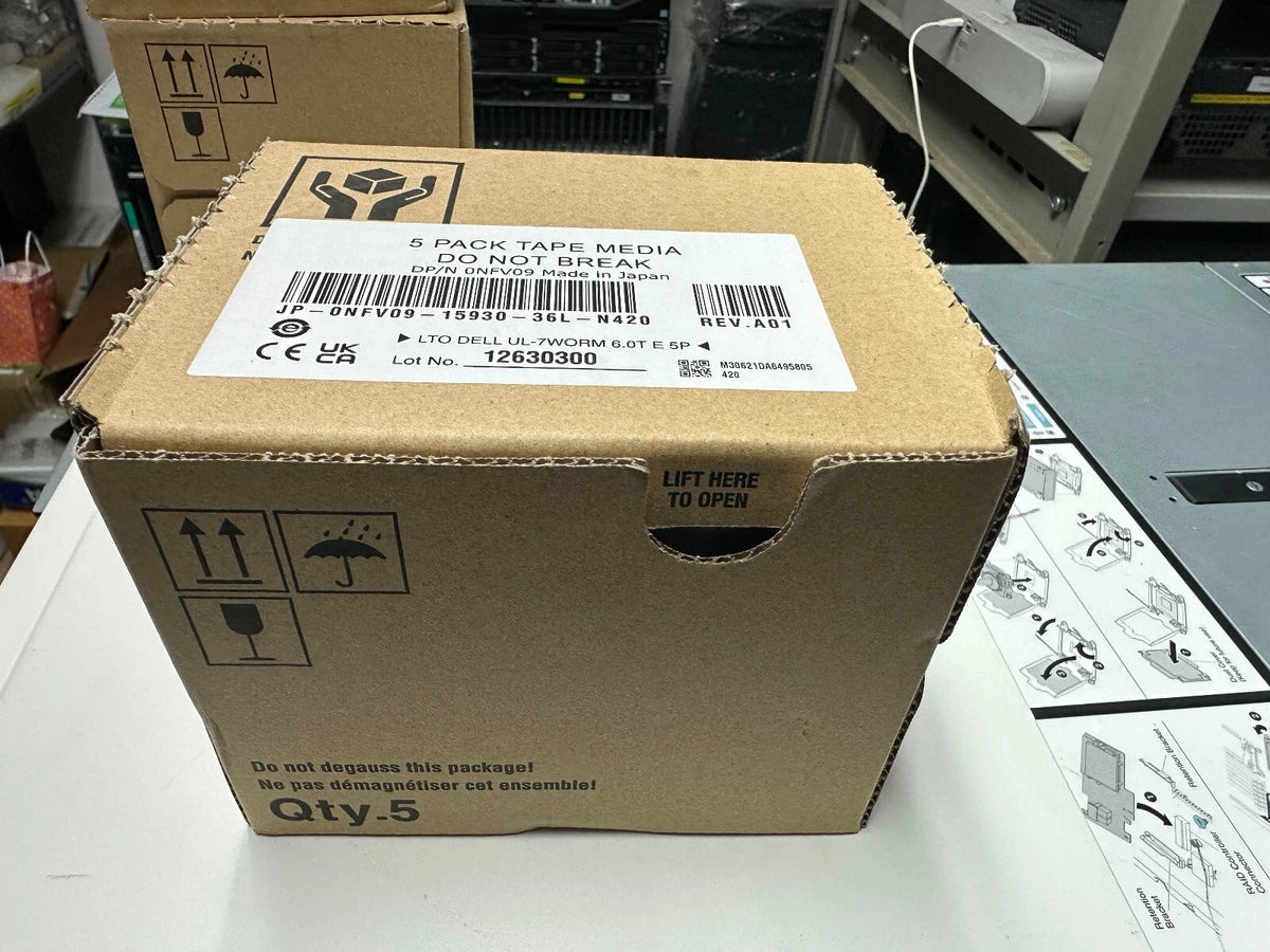 Dell LTO7 Worm Tape Media - 5 Pack