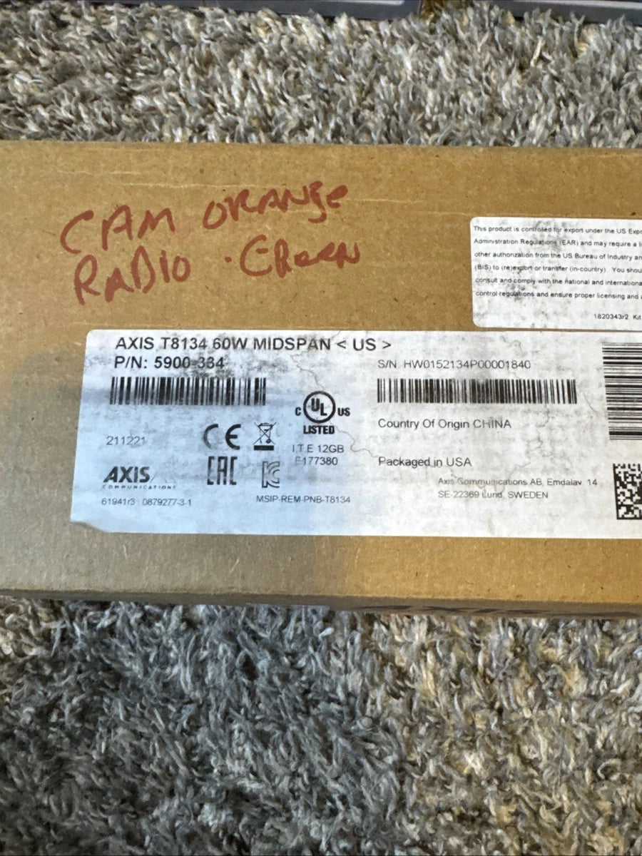 AXIS COMMUNICATION INC 5901-004 T8154 60W SFP MIDSPAN Open Box New