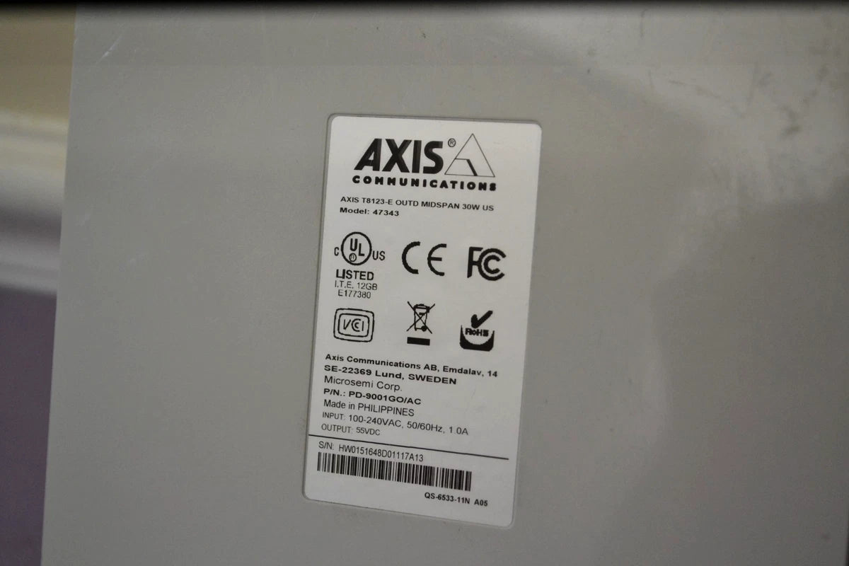 Axis T8123-E Outdoor Midspan 30W PoE With Injector, 1-Port, IP66 Weatherproof