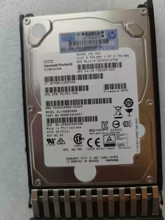 J9F47A NEW HP 787647-001 900GB SAS 10K 2.5in 12Gbps MSA SFF ENT HDD Hard Drive
