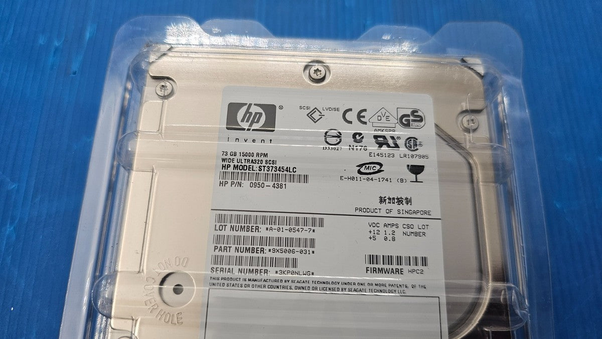 HP 0950-4381 73GB 15K 3.5" SCSI HDD – Enterprise Ultra320 Hard Drive