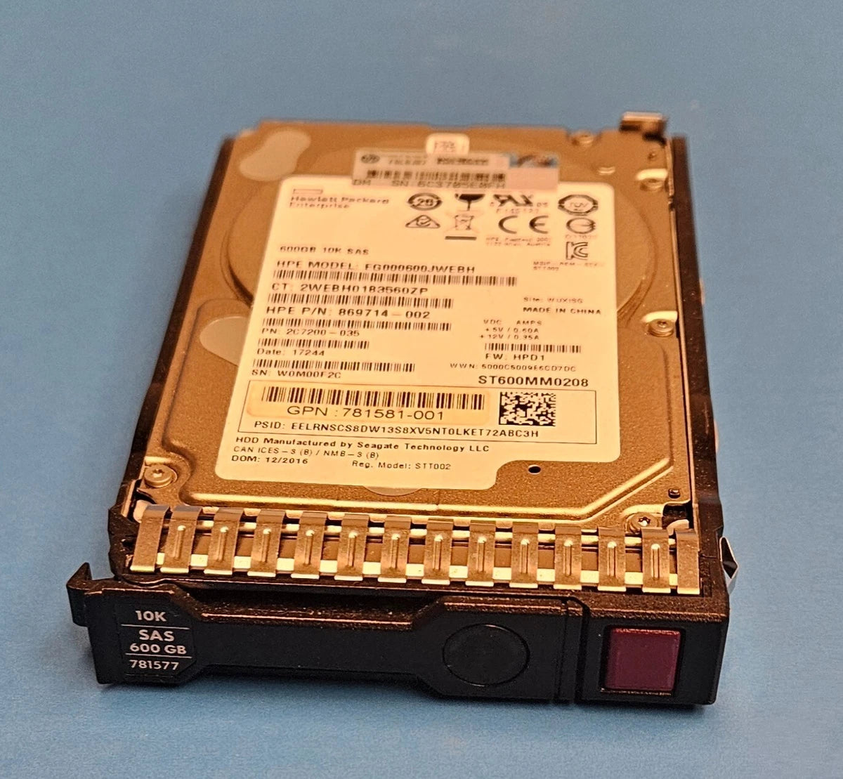 Original HP 600GB 12G SAS 10K 2.5IN SC ENT HDD 781577 w/ g8 g9 g10 tray
