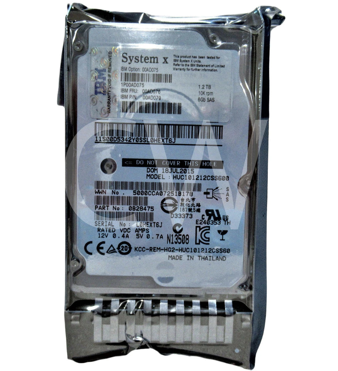 00AD075 00AD076 00AD079 IBM 1.2TB 10K RPM 6G G2HS 2.5"SAS Hard Drive Refurbished|267085548315