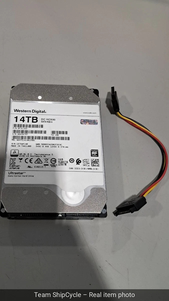 20 WD HC530 WUH721414ALE604 14TB SATA 6G 35 7200RPM Enterprise Hard Driv G2U