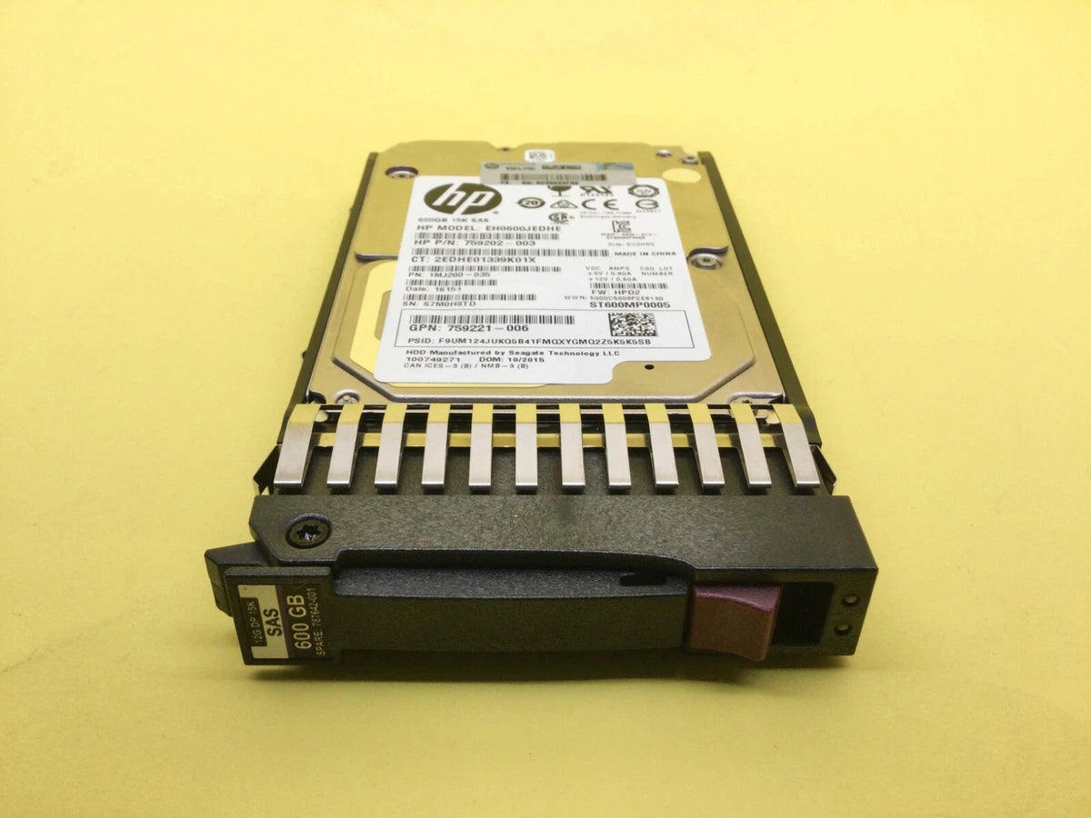 J9F42A HP MSA 600GB 12G SAS 15K SFF (2.5IN DP ENT HDD 787642-001
