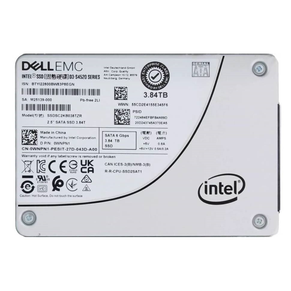 Intel D3 S4520 3.84TB SSD DELL 2.5" SATA III 6Gb/s OWNPN1 SSDSC2KB038TZR
