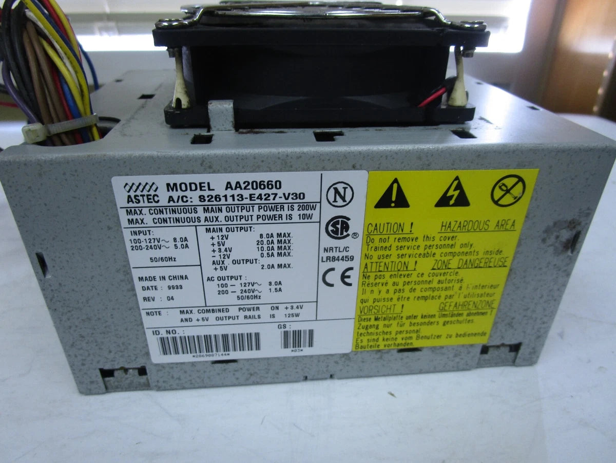 ASTEC POWER SUPPLY AA20660 S26113-E427-V30 200-240V